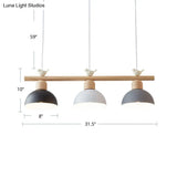 Nordic Shaded Hanging Island Light Metal Pendant With Bird Decor - 3-Head Dining Room Drop