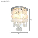 Nordic Shell White Wind Chime Pendant Chandelier - 1 Light Hanging Lamp Multiple Sizes Available