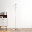 Nordic Silver Crystal Bead Floor Light For Living Room - 3/5-Bulb Standing Lighting 3 /