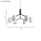 Nordic Simple Pendant Light: Iron Bell Shade Chandelier For Study Room - Black & White