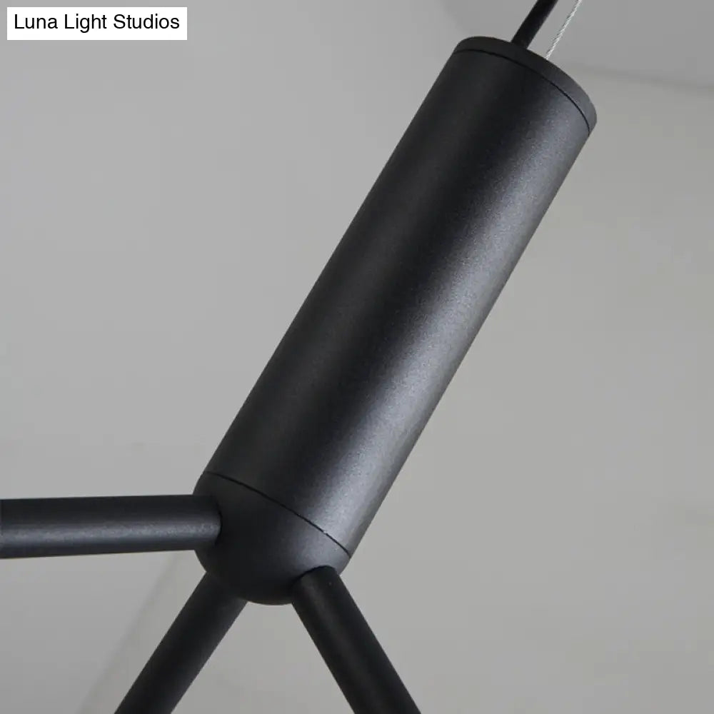 Nordic Simple Pendant Light: Iron Bell Shade Chandelier For Study Room - Black & White