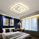 Nordic Square Led Flush Mount Lamp - Multiple Sizes Metal & Acrylic White Ceiling Light In