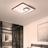 Nordic Squared Flush Lighting Slim Acrylic Led Ceiling Mount - 16.5’/20.5’ W White/Black