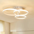 Nordic Stacked Ring Ceiling Light - Acrylic Brown/White Led 23.5’/19.5’ Wide Warm/White White /