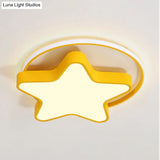 Nordic Star Led Flush Mount Ceiling Light With Acrylic Ring For Kid’s Room