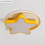 Nordic Star Led Flush Mount Ceiling Light With Acrylic Ring For Kid’s Room