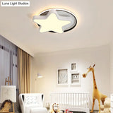 Nordic Star Led Flush Mount Ceiling Light With Acrylic Ring For Kid’s Room