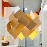 Nordic Style Acrylic Flower Pendant Lamp - Modern 1-Light Hanging Ceiling Light In Red/Blue/Light