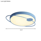 Nordic Style Acrylic Led Flush Ceiling Light Fixture: 18’/21.5’/25.5’ Diameter Round Shape