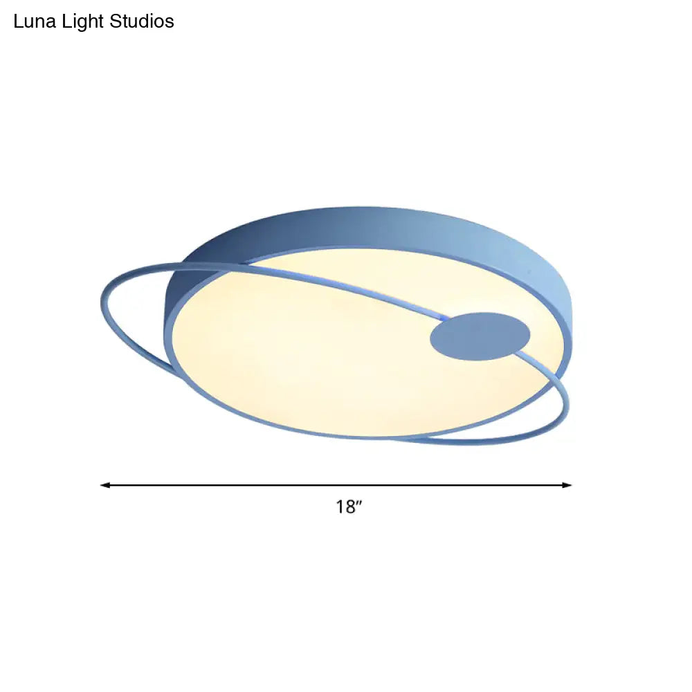 Nordic Style Acrylic Led Flush Ceiling Light Fixture: 18’/21.5’/25.5’ Diameter Round Shape