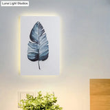 Nordic Style Banana Leaf Wall Lamp With Led Acrylic Fixture