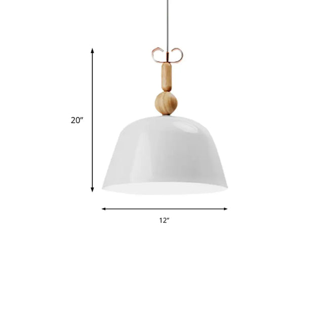 Nordic Style Metal Bell Pendant Light - 12/16 Wide Monochrome Single-Light Hanging Lamp For Kitchen
