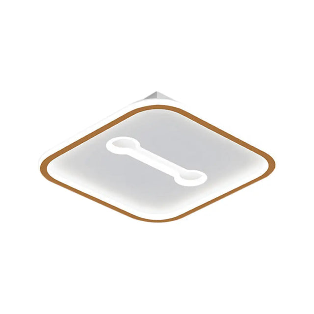 Nordic Style Black/Gold Metallic Squared Flushmount Ceiling Light Led Warm/White 16/19.5 Width