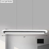 Nordic Style Black & White Elliptical Island Led Suspension Lamp - Modern Acrylic Lighting For Table