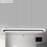 Nordic Style Black & White Elliptical Island Led Suspension Lamp - Modern Acrylic Lighting For Table