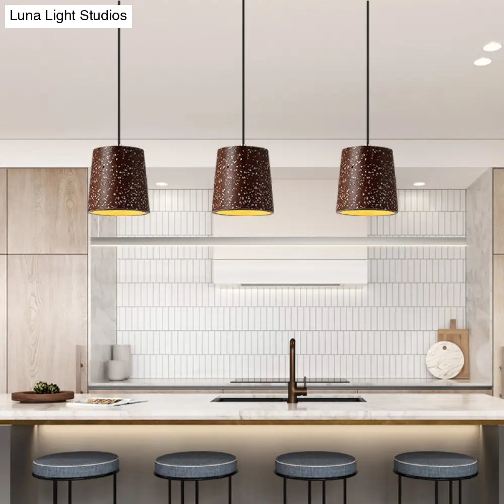 Nordic Style Cement Cone Pendant Light - 1 Black/White/Brown