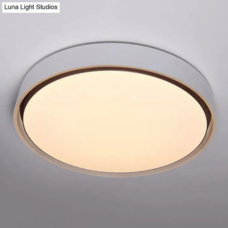 Nordic Style Circle Flush Led Ceiling Light For Bedrooms - Aluminum Mount Lighting Fixture