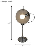 Nordic Style Clear Glass Study Lamp - Single Bulb Book Light For Bedroom Reading