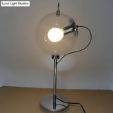 Nordic Style Clear Glass Study Lamp - Single Bulb Book Light For Bedroom Reading