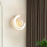 Nordic Style Crescent Wall Light: Acrylic Led Sconce For Living Room - Warm/White Lighting Fixture