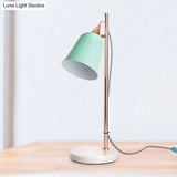 Nordic Style Cup Shaped Gray/Pink Desk Lamp With Marble Base - Perfect For Study Room