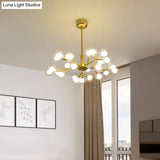 Nordic Style Dual Glass Glowworm Chandelier Pendant Light For Living Room Suspension
