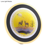 Nordic Style Elk Deer Wall Mounted Led Light In Blue/Yellow Acrylic Design