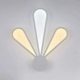 Nordic Style Floral Wall Lamp - White Metal Acrylic Sconce Light For Study Room/Shop /