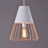 Nordic Style Geometric Metal Pendant Light For Restaurants White-Gold / B