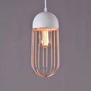 Nordic Style Geometric Metal Pendant Light For Restaurants White-Gold / C