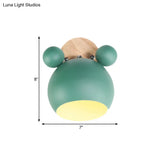 Nordic Style Globe Wood & Metal Wall Light - Perfect For Restaurant Hallway