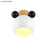 Nordic Style Globe Wood & Metal Wall Light - Perfect For Restaurant Hallway