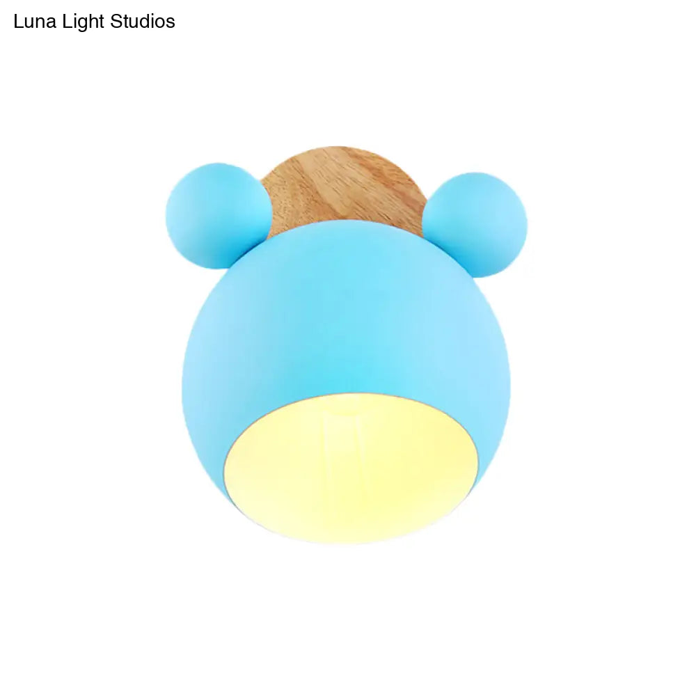 Nordic Style Globe Wood & Metal Wall Light - Perfect For Restaurant Hallway