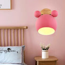 Nordic Style Globe Wood & Metal Wall Light - Perfect For Restaurant Hallway Pink