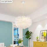 Nordic Style Heart Ceiling Light - White Metal Pendant Lamp For Bedrooms