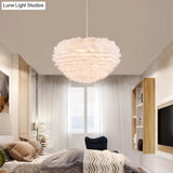 Nordic Style Heart Ceiling Light - White Metal Pendant Lamp For Bedrooms