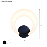 Nordic Style Led Bedside Wall Sconce - White/Black Crescent Moon Acrylic Shade