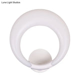 Nordic Style Led Bedside Wall Sconce - White/Black Crescent Moon Acrylic Shade