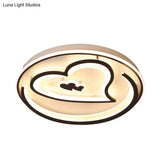 Nordic Style Led Black Acrylic Loving Heart Ceiling Light - Ideal For Hotels And Restaurants