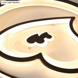 Nordic Style Led Black Acrylic Loving Heart Ceiling Light - Ideal For Hotels And Restaurants