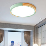 Nordic Style Led Ceiling Flush Mount Lighting With Acrylic Shade Green / Warm