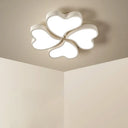 Nordic Style Led Ceiling Lamp - Clover Shaped Flush Mount Light Fixture White / Loving Heart
