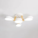 Nordic Style Led Ceiling Lamp - Petal Acrylic Shade Semi Flush Mount 3 / White