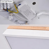 Nordic Style Led Ceiling Lamp – White Acrylic & Wood Square Design 16’/19.5’ Width