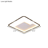 Nordic Style Led Ceiling Light Fixture - 18’/21.5’ Wide Square Design In Black Finish For