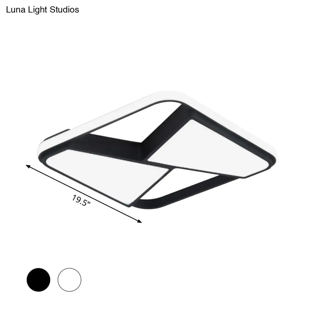 Nordic Style Led Ceiling Light In Black/White – Warm/White Lighting