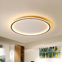 Nordic Style Led Disc Ceiling Light - Aluminum Black Flush Lamp Remote Control Dimming 16/19.5/23.5