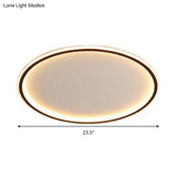 Nordic Style Led Disc Ceiling Light - Aluminum Black Flush Lamp Remote Control Dimming 16/19.5/23.5