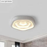Nordic Style Led Flush Mount Bedroom Ceiling Light With Rose Shade - Perfect For Kids White / 20.5