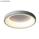 Nordic Style Led Flush Mount Ceiling Lamp - Metal Circular Light For Bedroom